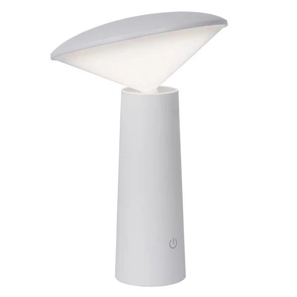 Lucide JIVE - Lampe de table Extérieur Rechargeable - Batterie - Ø 13,7 cm - LED Dim. - 1x4W 6500K - IP44 - 3 StepDim - Blanc - détail 2